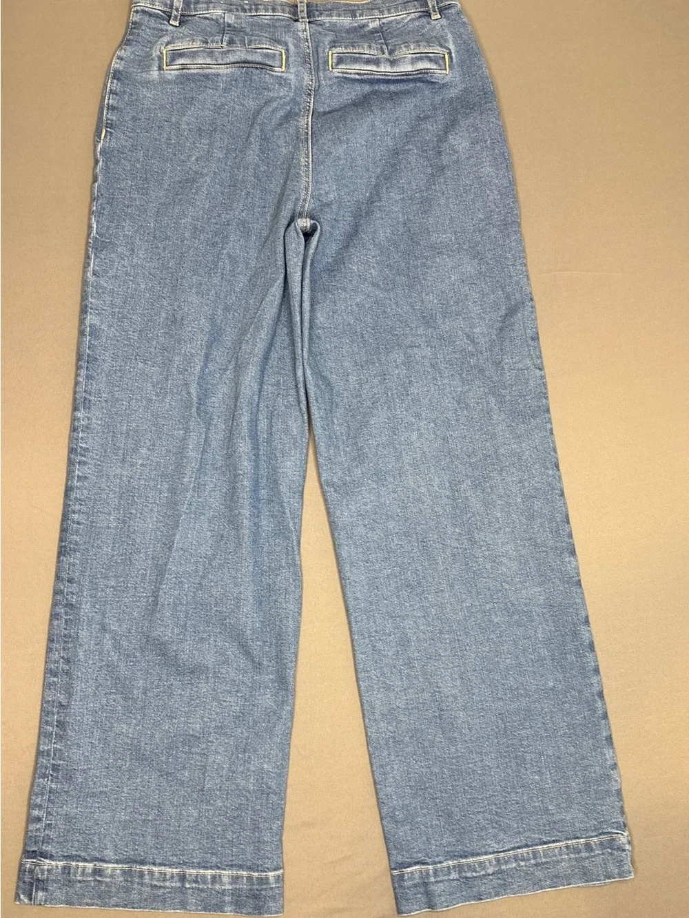 LOFT Palmer High Rise Wide Leg Jeans Women’s 10 Medium Wash Patch Pocket Stretch